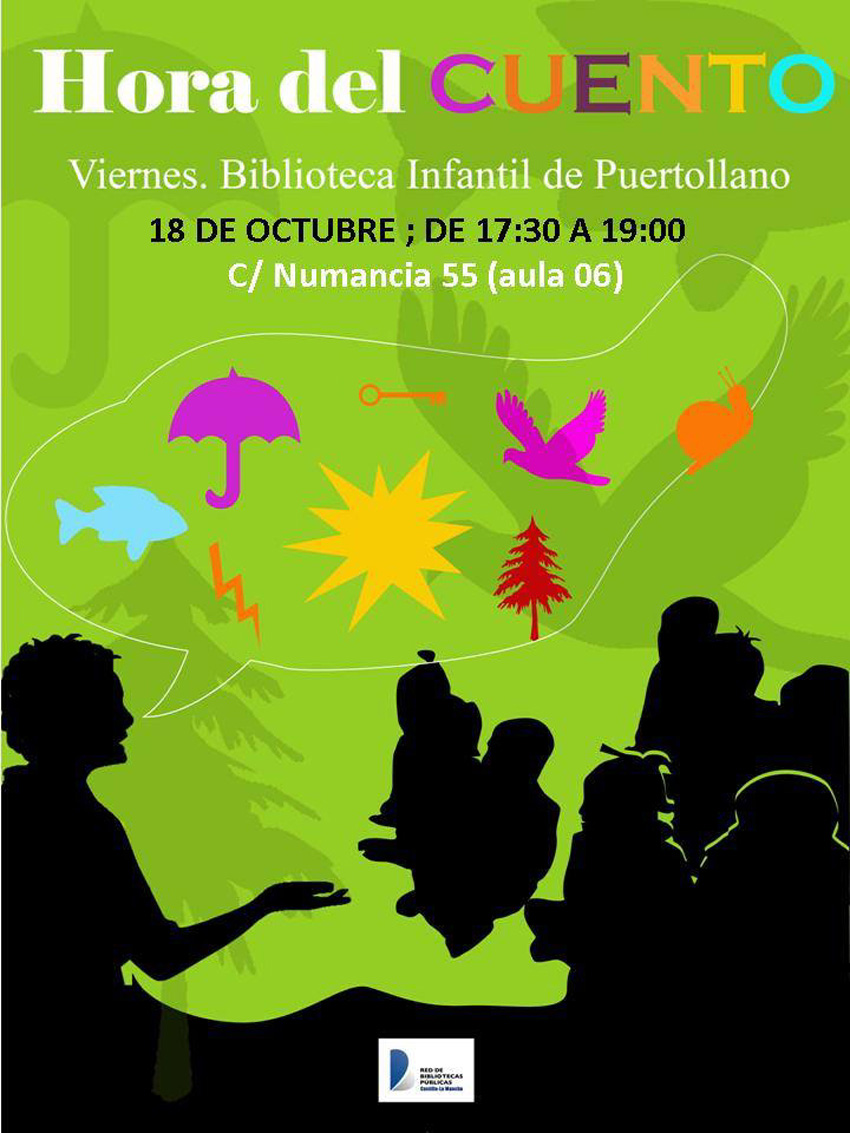Hora del cuento en la biblioteca infantil de Puertollano