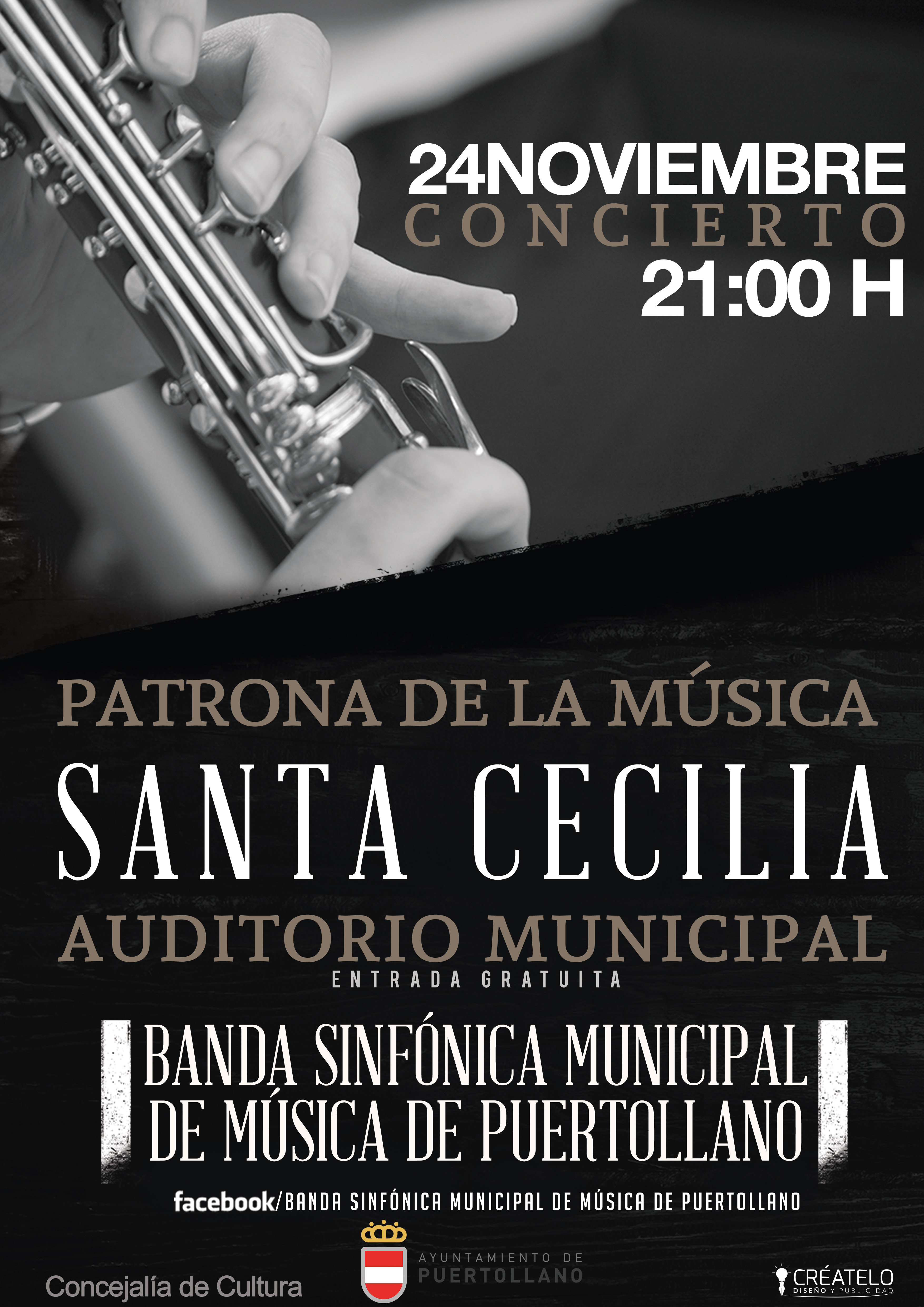 Cartel Concierto Santa Cecilia 2017 Banda Municipal de Música de Puertollano