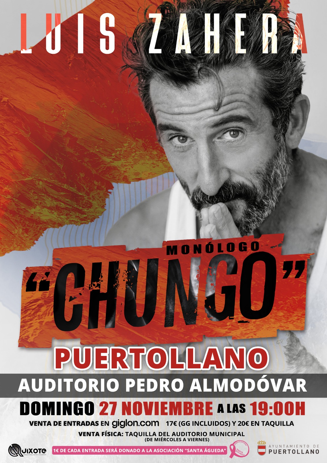 Teatro-Monólogo. Espectáculo “CHUNGO”, a cargo del actor LUIS ZAHERA